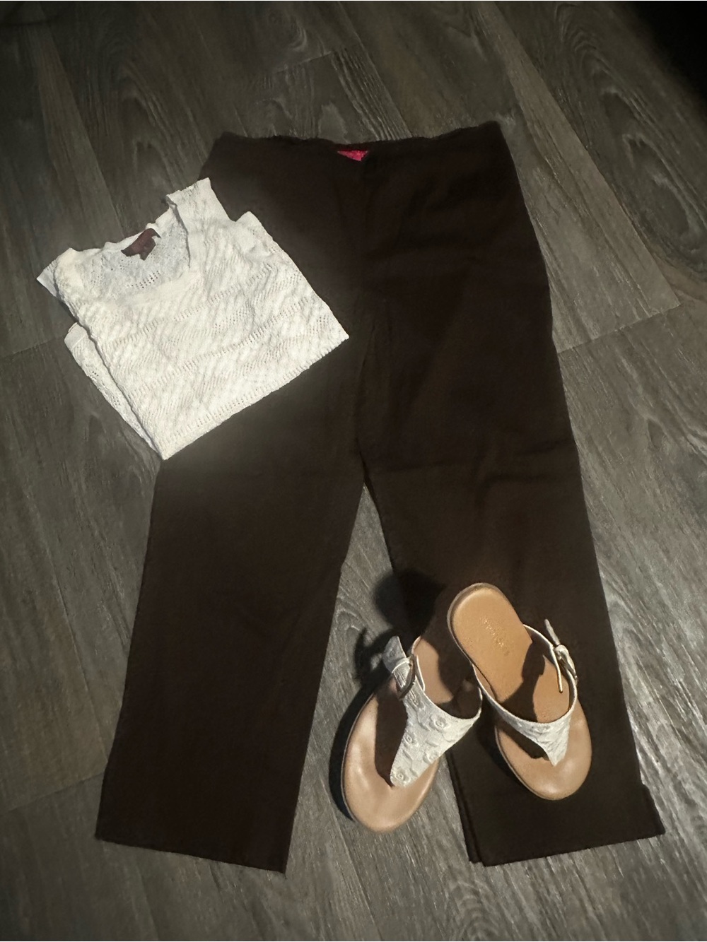 Sunny Leigh Dark Brown Straight-Leg Women's Pants